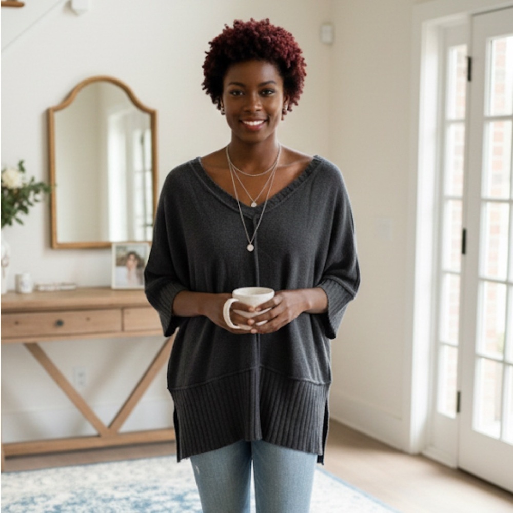 Signature Black Knit Top size medium